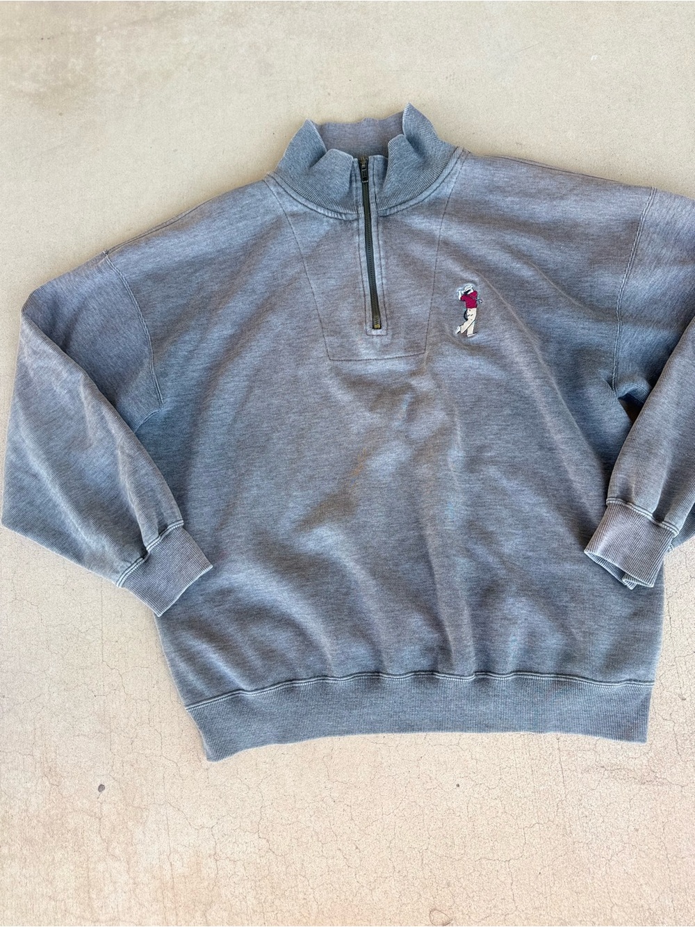 Big Dogs Golf Quarter Zip Pullover Sweatshirt Gray – Size XL